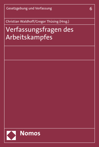 Cover of book: Verfassungsfragen des Arbeitskampfes
