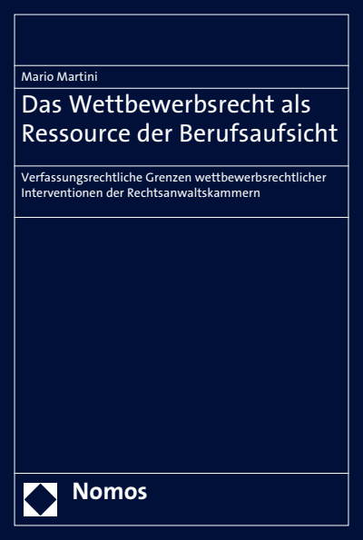 Cover of book: Das Wettbewerbsrecht als Ressource der Berufsaufsicht