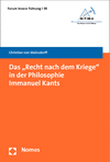 Cover des Buchs: Das ,Recht nach dem Kriege' in der Philosophie Immanuel Kants