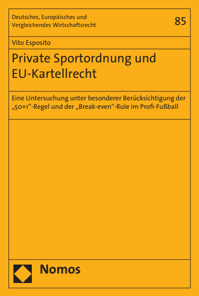 Cover of book: Private Sportordnung und EU-Kartellrecht