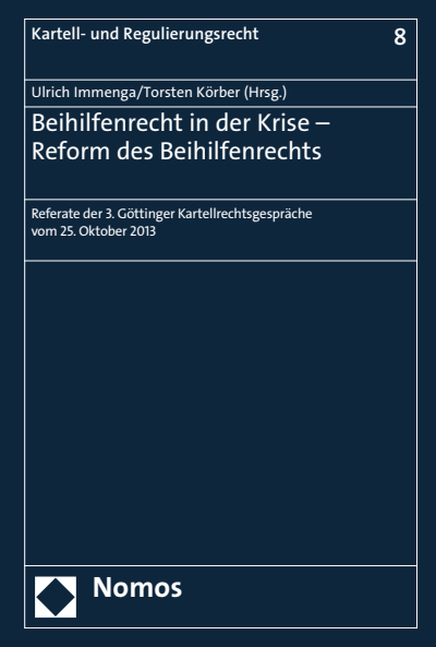 Cover des Buchs: Beihilfenrecht in der Krise - Reform des Beihilfenrechts