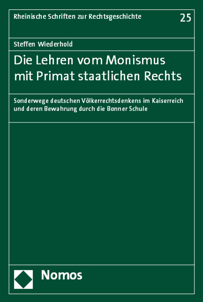 Cover of book: Die Lehren vom Monismus mit Primat staatlichen Rechts