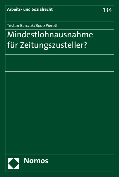 Cover des Buchs: Mindestlohnausnahme für Zeitungszusteller?