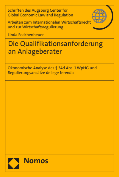 Cover of book: Die Qualifikationsanforderung an Anlageberater