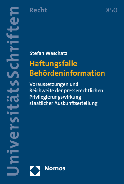 Cover des Buchs: Haftungsfalle Behördeninformation