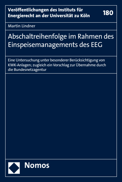 Cover of book: Abschaltreihenfolge im Rahmen des Einspeisemanagements des EEG