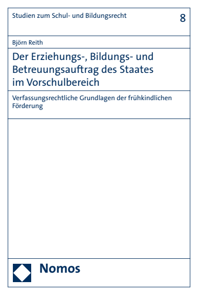 Cover des Buchs: Der Erziehungs-, Bildungs- und Betreuungsauftrag des Staates im Vorschulbereich