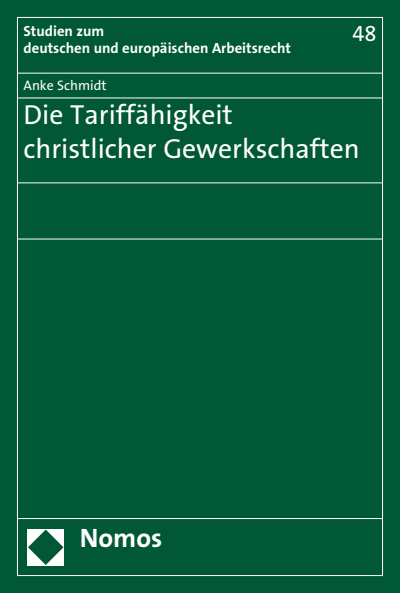 Cover des Buchs: Die Tariffähigkeit christlicher Gewerkschaften