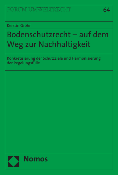Cover des Buchs: Bodenschutzrecht - auf dem Weg zur Nachhaltigkeit