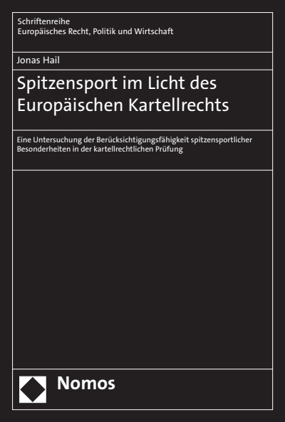 Cover of book: Spitzensport im Licht des Europäischen Kartellrechts