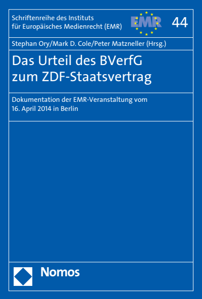 Cover of book: Das Urteil des BVerfG zum ZDF-Staatsvertrag