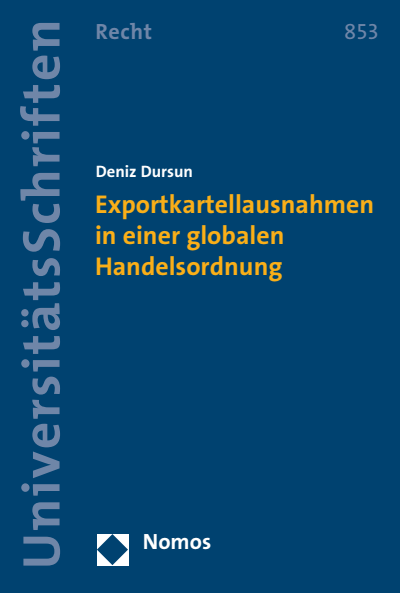 Cover des Buchs: Exportkartellausnahmen in einer globalen Handelsordnung