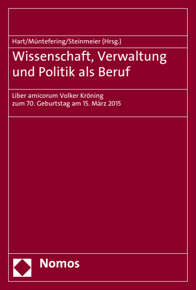 Cover des Buchs: Wissenschaft, Verwaltung und Politik als Beruf