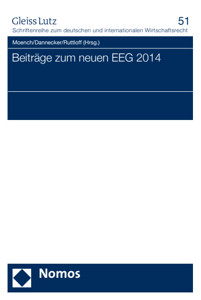 Cover of book: Beiträge zum neuen EEG 2014