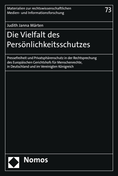 Cover des Buchs: Die Vielfalt des Persönlichkeitsschutzes