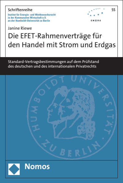 Cover of book: Die EFET-Rahmenverträge für den Handel mit Strom und Erdgas