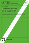 Cover of book: Die Kleine Münze im Urheberrecht