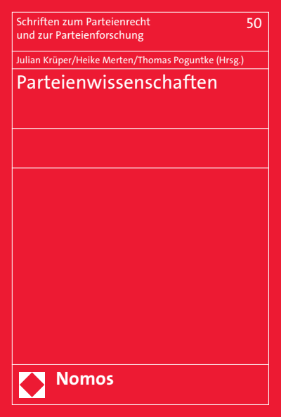 Cover of book: Parteienwissenschaften