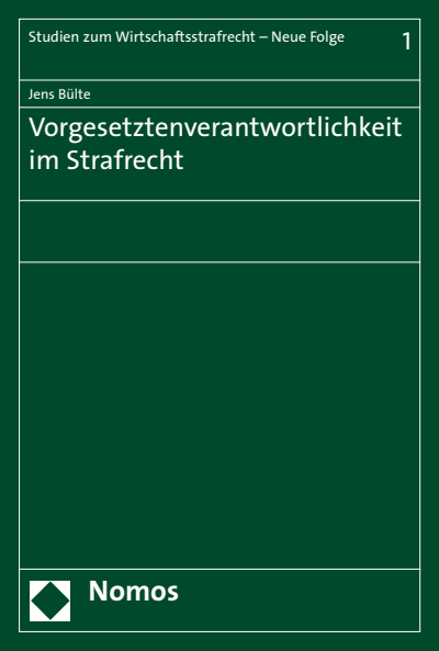 Cover des Buchs: Vorgesetztenverantwortlichkeit im Strafrecht