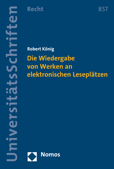 Cover des Buchs: Die Wiedergabe von Werken an elektronischen Leseplätzen