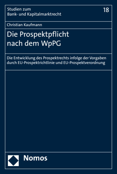 Cover des Buchs: Die Prospektpflicht nach dem WpPG