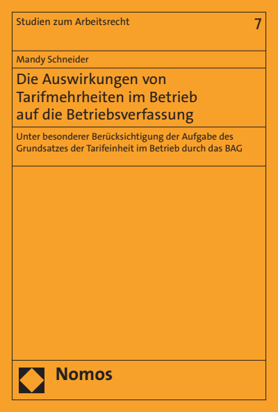 Cover of book: Die Auswirkungen von Tarifmehrheiten im Betrieb auf die Betriebsverfassung