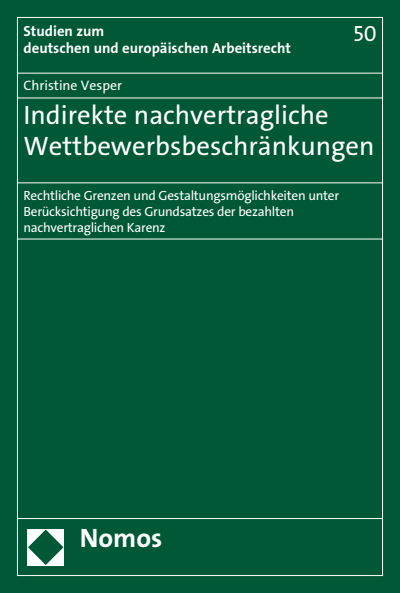 Cover of book: Indirekte nachvertragliche Wettbewerbsbeschränkungen