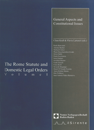 Cover of book: The rome statute and domestic Vol.II