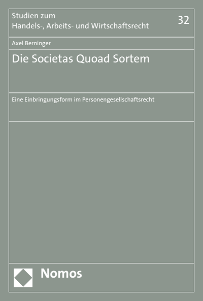 Cover of book: Die Societas Quoad Sortem