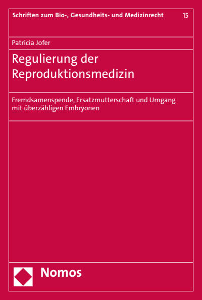 Cover of book: Regulierung der Reproduktionsmedizin