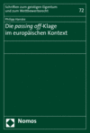 Cover des Buchs: Die passing off-Klage im europäischen Kontext