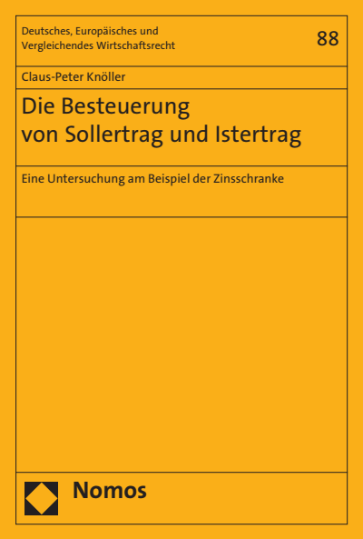 Cover of book: Die Besteuerung von Sollertrag und Istertrag