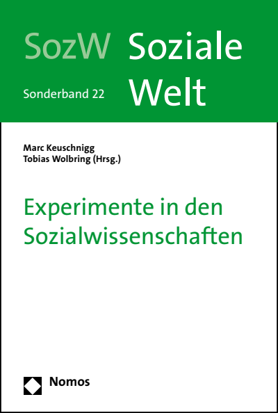 Cover of book: Experimente in den Sozialwissenschaften