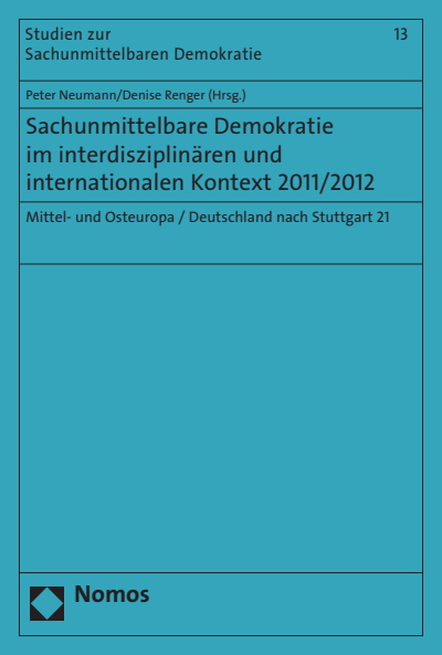 Cover des Buchs: Sachunmittelbare Demokratie im interdisziplinären und internationalen Kontext 2011/2012