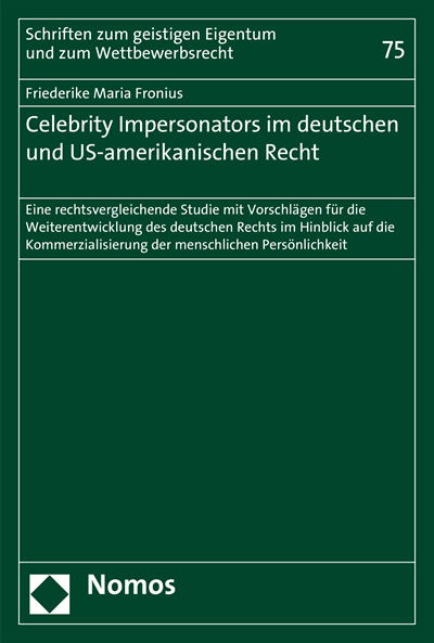 Cover des Buchs: Celebrity Impersonators im deutschen und US-amerikanischen Recht