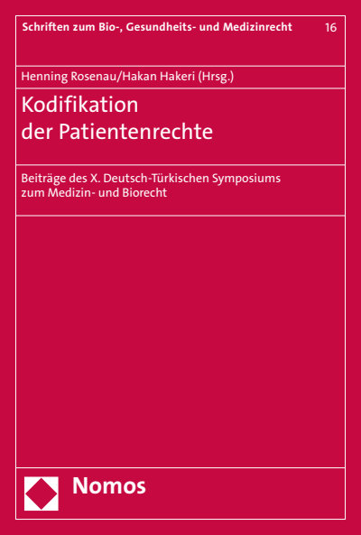 Cover of book: Kodifikation der Patientenrechte