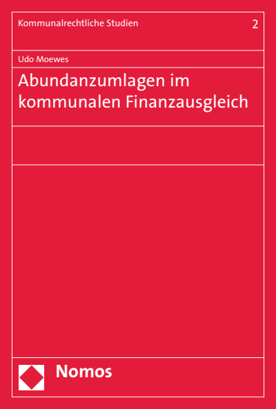 Cover of book: Abundanzumlagen im kommunalen Finanzausgleich