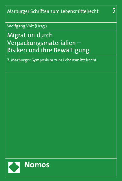Cover of book: Migration durch Verpackungsmaterialien - Risiken und ihre Bewältigung