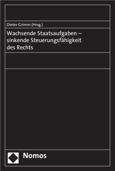 Cover of book: Wachsende Staatsaufgaben - sinkende Steuerungsfähigkeit des Rechts