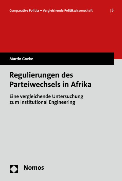 Cover of book: Regulierungen des Parteiwechsels in Afrika