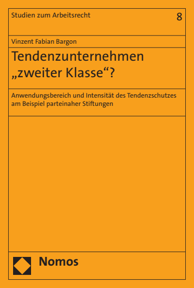 Cover of book: Tendenzunternehmen 'zweiter Klasse'?