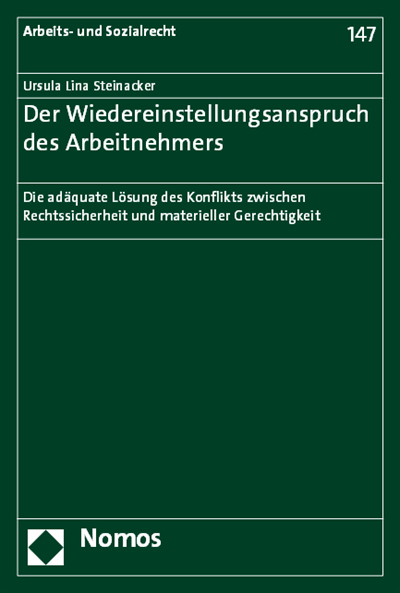 Cover des Buchs: Der Wiedereinstellungsanspruch des Arbeitnehmers