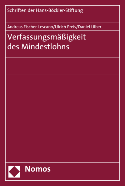 Cover of book: Verfassungsmäßigkeit des Mindestlohns