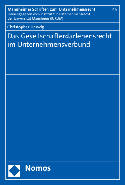 Cover of book: Das Gesellschafterdarlehensrecht im Unternehmensverbund