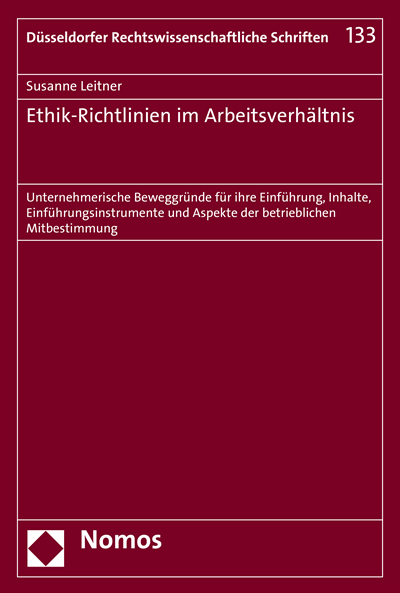 Cover des Buchs: Ethik-Richtlinien im Arbeitsverhältnis