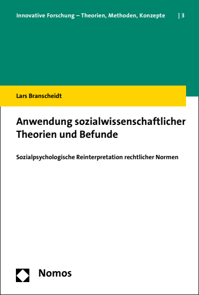 Cover of book: Anwendung sozialwissenschaftlicher Theorien und Befunde