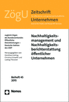 Cover of book: Nachhaltigkeitsmanagement und Nachhaltigkeitsberichterstattung öffentlicher Unternehmen
