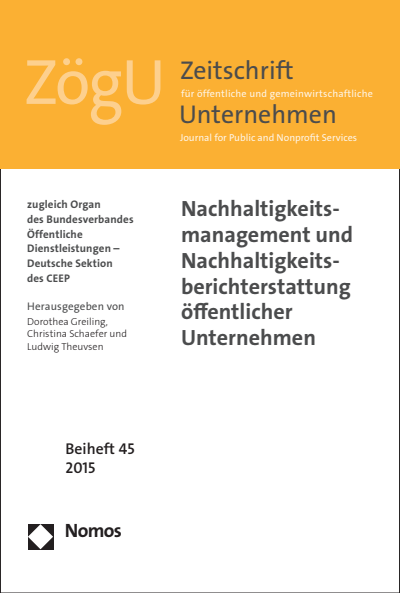 Cover des Buchs: Nachhaltigkeitsmanagement und Nachhaltigkeitsberichterstattung öffentlicher Unternehmen