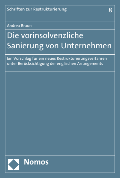 Cover of book: Die vorinsolvenzliche Sanierung von Unternehmen