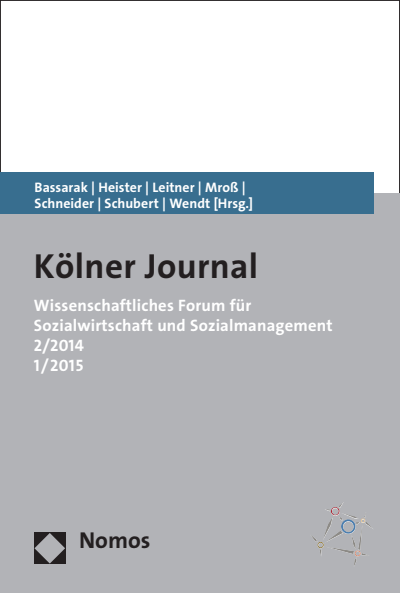 Cover of book: Wissenschaftliches Forum für Sozialwirtschaft und Sozialmanagement 2/2014 1/2015